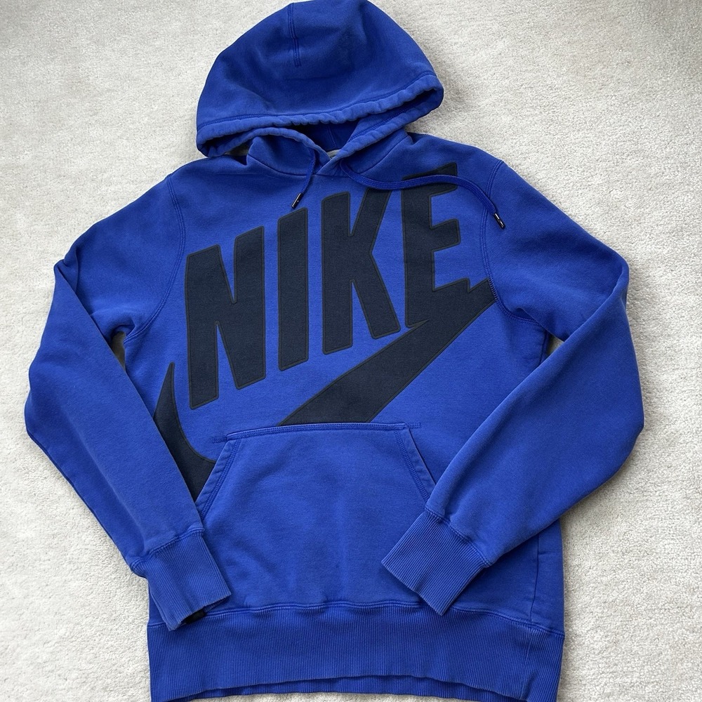 Vintage Y2K Nike Big Spellout Logo Hoodie Sweatshirt Mens Medium Pullover